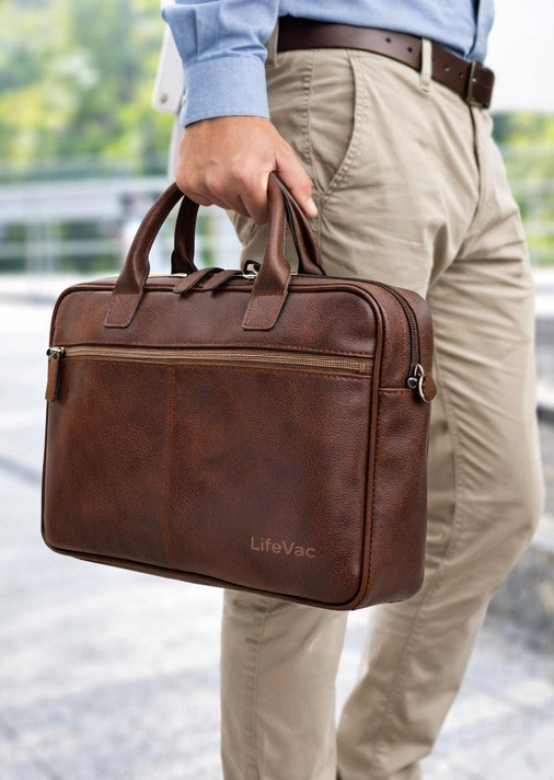 Men’s Premium Leather Laptop Bag – Durable & Stylish, Fits 15” Laptop